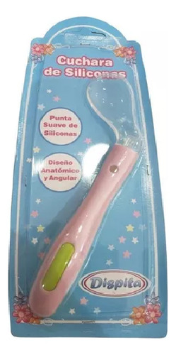 Cuchara Curva Silicona Anatómica Rosa Bebe Dispita 10628