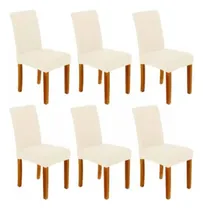 Comprar Funda para silla DECOFUNDAS Paris color crudo de 60cm de largo con respaldo de 45cm x 55cm con asiento de 45cm x 45cm - pack x 6 unidades