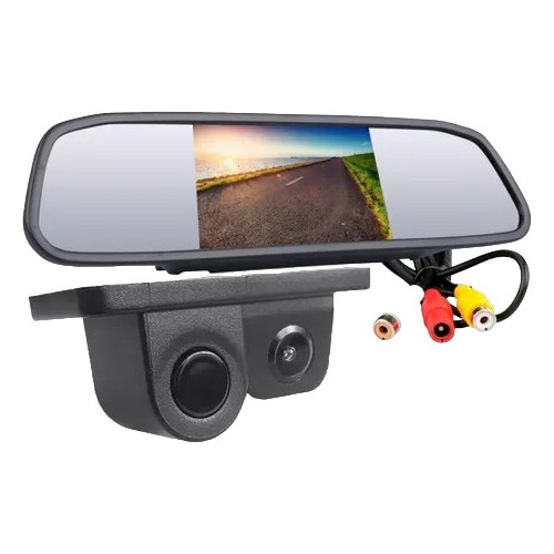 Kit Estacionamento Sensor Camera Retrovisor Lcd Evoque
