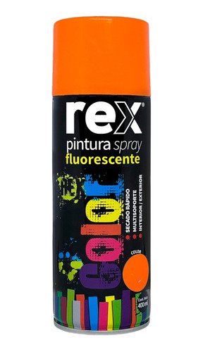 Spray Esmalte  Acrilico Naranjo Fluorescente  Rex 400 Ml 