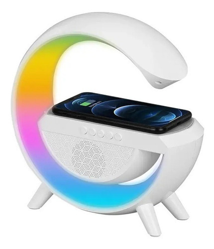 Lámpara Altavoz Bluetooth Carga Inalámbrica Luces Rgb 