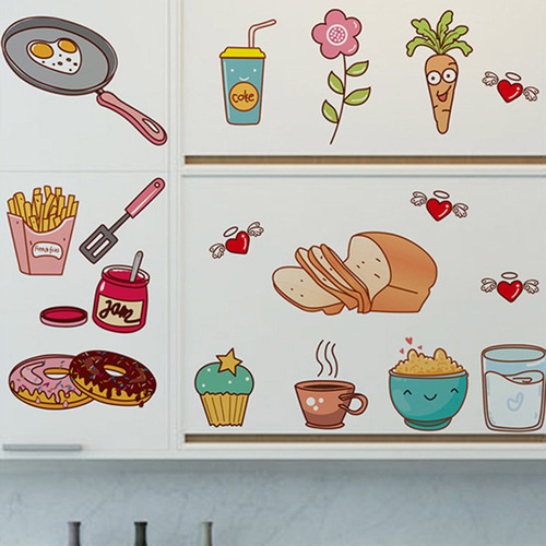 Pegatinas De Pared Para Nevera De Dibujos Animados Restauran
