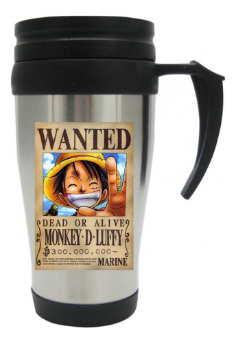 Vaso Viajero Metalico One Piece Wanted Mugs 