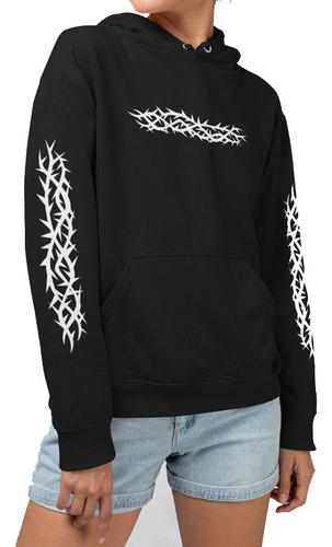 Buzo Hoodie Púas Dark Punk Grunge, Edgy