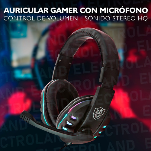 Imagen 9 de 10 de Auricular Gamer Micrófono Luz Led Rgb Sonido Hq Ps4 Pc