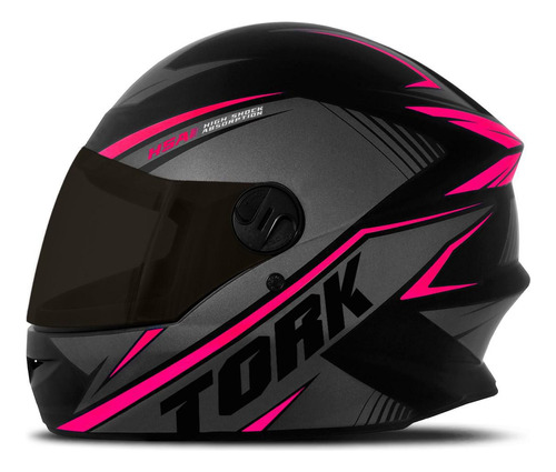 Capacete Protork R8  Fume Rosa 56