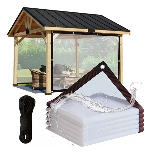 Lona Transparente Resistentes Con Ojales De 3x6, Impermeable