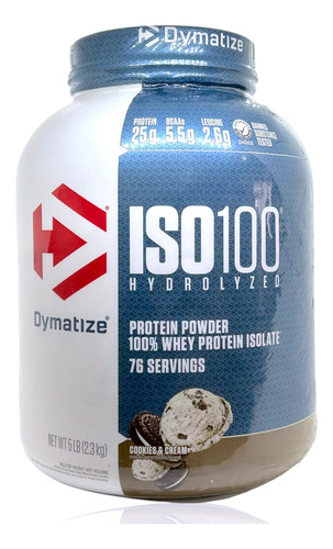 Iso 100 Proteína Hydrolyzed 5 Lbs Cookies And Cream Dymatize