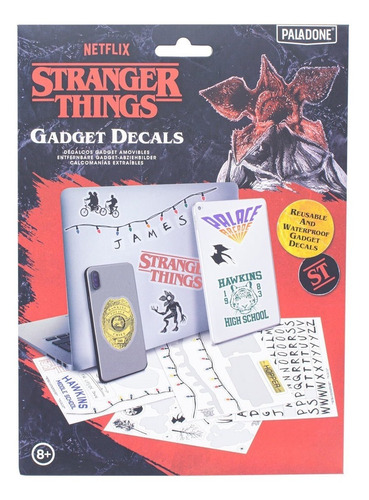 Imagen 1 de 3 de Stranger Things Calcomanías Stickers Vinilo Para Gadgets