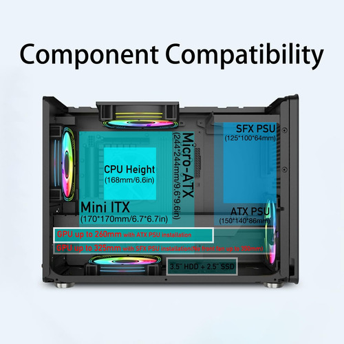 Maquy Matx 21.5l Caixa De Computador De Pequeno Formato, Nen