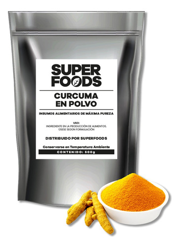 Curcuma En Polvo 500gr Puro - g a $34