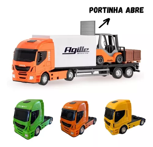 Brinquedo Caminhão Iveco C/ Empilhadeira Miniatura - Usual