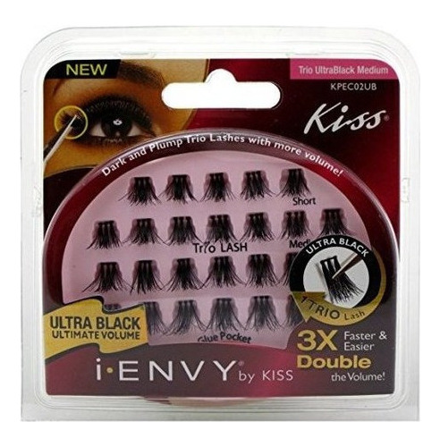 Kiss I Envy Trio Ultra Black Medium Paquete De 6