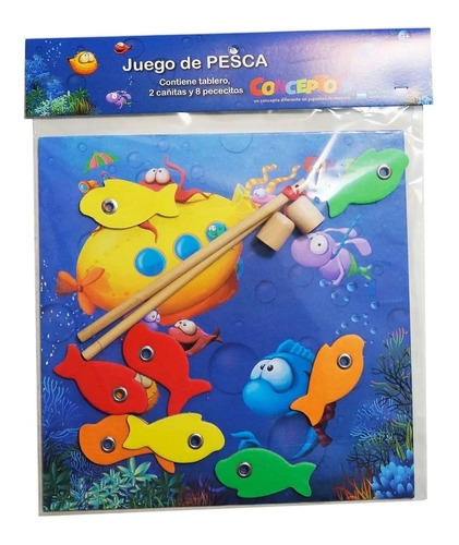 Juego De Pesca Madera Con Imán Y Tablero  