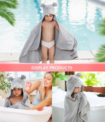 Toalla Con Capucha Para Niños 100% Algodón Ultra Suave Con D