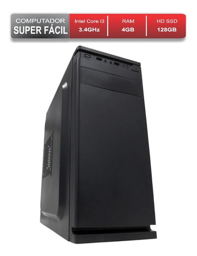Computador Pc Escritório Faculdade Core I3 Ssd 128gb 4gb Ram
