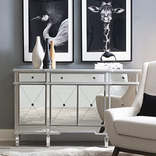 Powell Company Mirrored 4door 3drawer Console