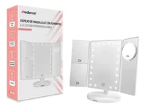 Comprar Espejo con Luz para Makeup, Espejo para Maquillaje con Aumentos y Luces LED de Intensidad Ajustable, Base con Movimiento 180°, Funciona con Cable de Alimentación o Baterías AAA (no incluidas)