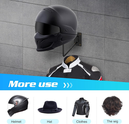 Soporte Multifuncional De Pared Casco De Motocicleta, P...