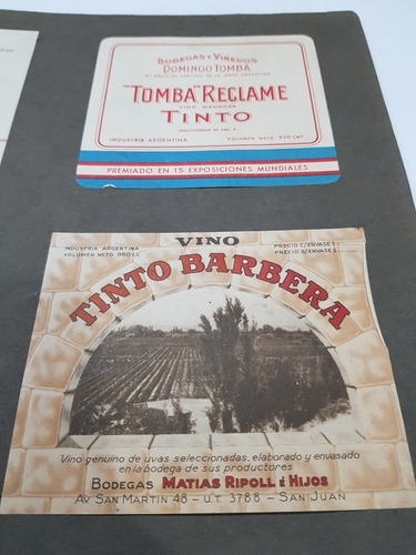 Imagen 7 de 9 de Antiguas Etiquetas Vino Y Aceite 1940 Muestrario Mag 58101