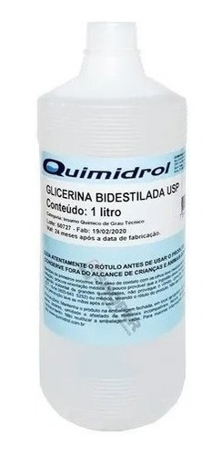 Glicerina Bi-destilada Usp Insumo Químico Técnico 1 Litro