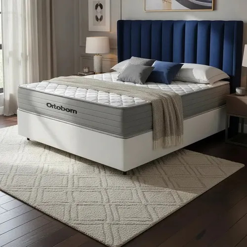 Cama Box Colchão De Molas Ensacadas Ortobom Plenno Casal Branco
