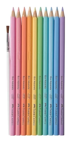 Lapices de color largos acuarelables PASTEL x10 unidades Faber-Castell