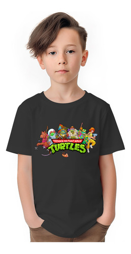 Polera Niños Tortugas Ninja Personajes 100% Algodón Wiwi