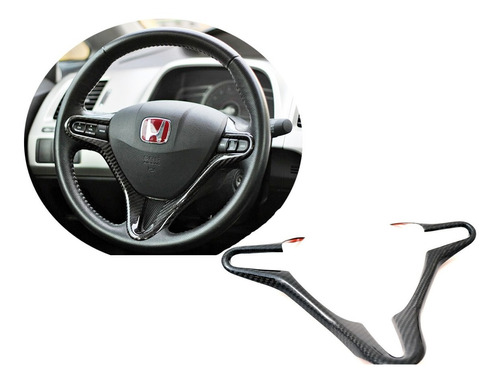 Aplique De Volante Carbono  Honda Civic 2006-2013 Fit City