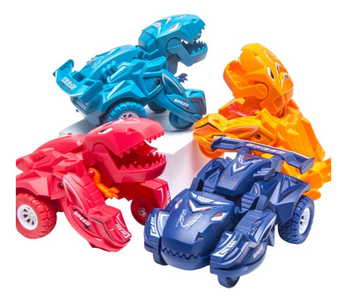 T Juguts Cuatro Autos Transformrs Dinousaurio Para Niño