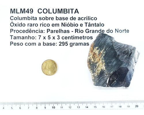 Mlm49 Columbita + Base 295g Mineral Tântalo E Nióbio Goldmb