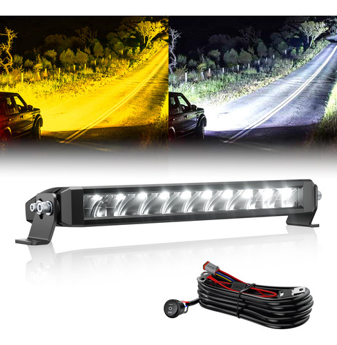 Ek Ennoking Barra De Luz Led Ámbar Blanco De 12 Pulgadas Una