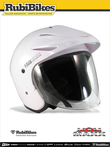 Casco Abierto Negro Con Visor Power Maxx