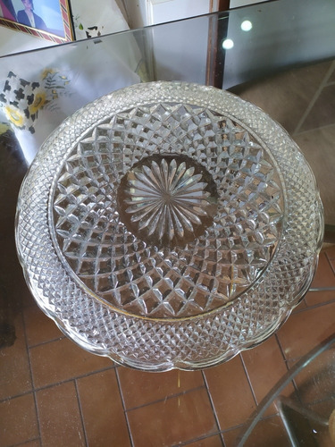 Imagen 5 de 6 de Plato Pasapalera Pasapalos Grande De Cristal Bellísimo Único