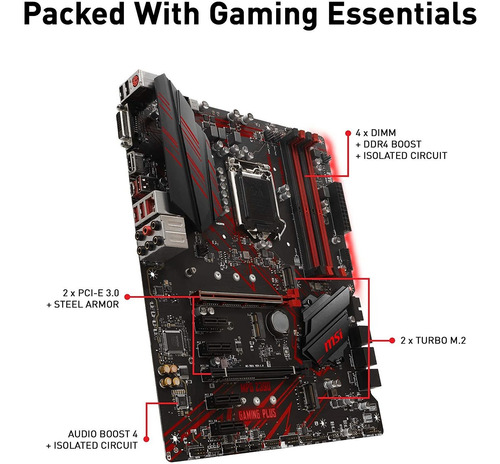 Placa Madre Msi Mpg Z390 Gaming Plus, Ddr4, 4400 Mhz