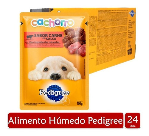 Pedigree Alimento Húmedo Perros Cachorro Res 100g X24 Uds