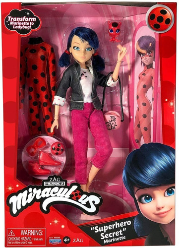 Muñeca Miraculous Marinette Ladybug Superhero Secret Premium