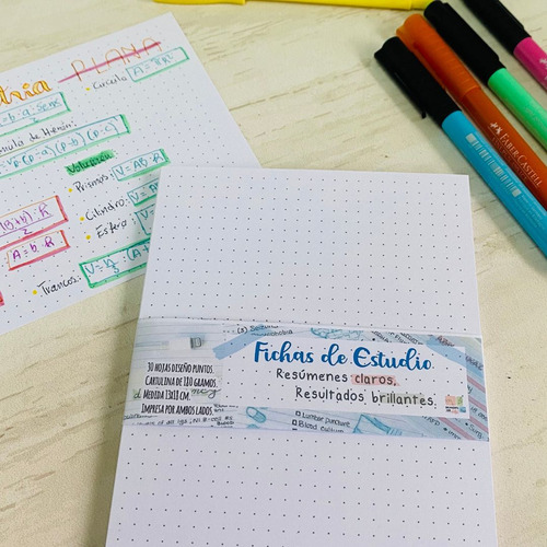 Flashcard - Fichas De Estudio - Bibliográficas Hojas Puntos