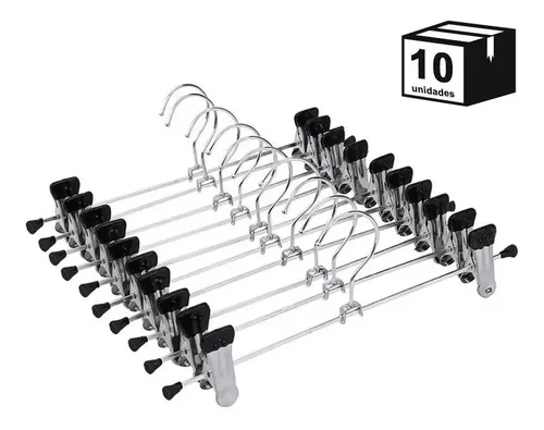 Socram Shop Kit 10 Cabide Presilha-calça, Saia Ou Bermuda Socram