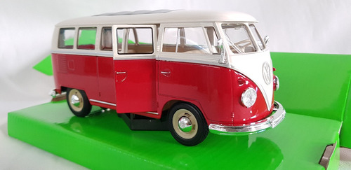 Welly 1/24 Volkswagen Bus T1combi 1963 Escala  Rojo Y Blanco
