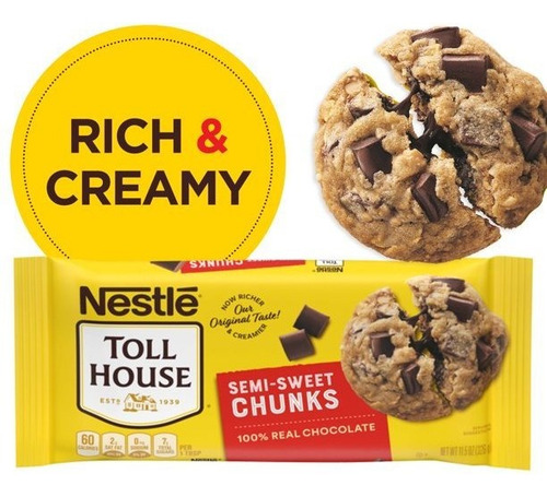 Nestle Toll House Chispas Chocolate Chunky 326grs.