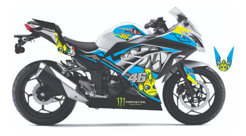 Calcos Kawasaki Ninja 300 Kit Personalizado Vr46