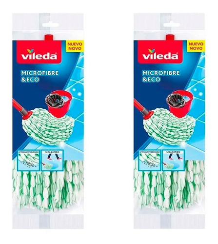 Vileda Fregona Eco 100% Microfibras X 2 Unidades