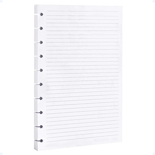 Refil Caderno De Discos Inteligente B5 Pautada Papel Compatível 10 Furos Escolar 80 Folhas Shopthis