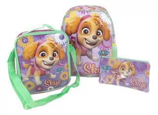 Scool - Set Mochila A4 Lonchera Y Cartuchera Paw Patrol Color Multicolor Diseño De La Tela Liso