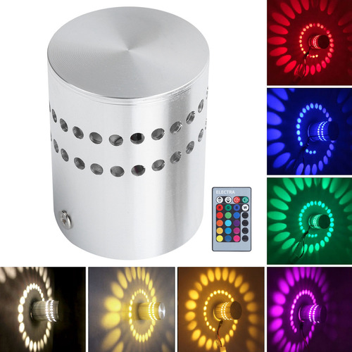 Lámpara Led De Pared/techo Rgb Spiral De 3 W Con Mando A Dis
