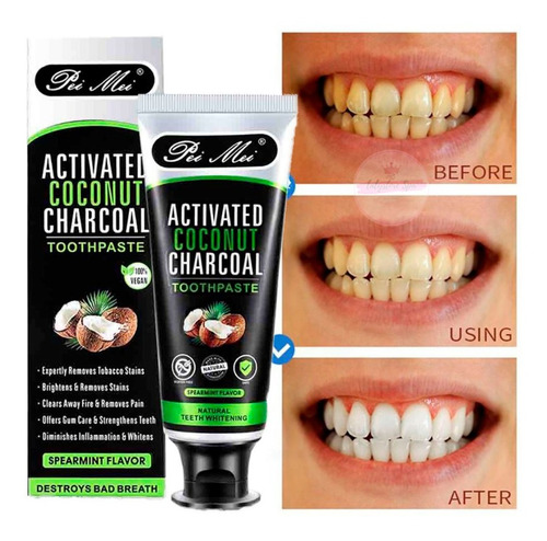 Imagen 2 de 4 de Pasta Dental Blanqueadora Carbón Bambú De Coco 100% Natural Pei Mei Pasta dental Crema - Unidad - 1