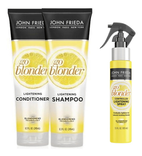 John Frieda Pack X3 Sh + Ac + Spray Go Blonder Lightening 