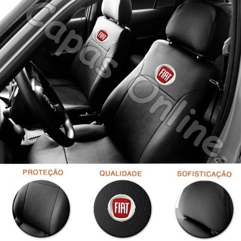 Imagem 1 de 4 de Capa Banco Couro Fiat Palio G3 Elx 2009 2010 2011 + Volante