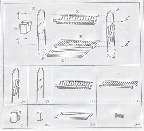 Escurridor Secaplatos Aluminio Premium 2 P. Sheshu Home